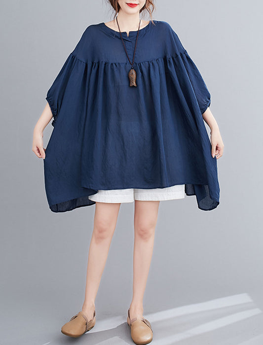 ラウンドネックビッグシャツ