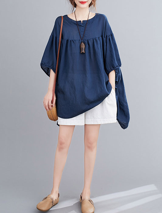 ラウンドネックビッグシャツ