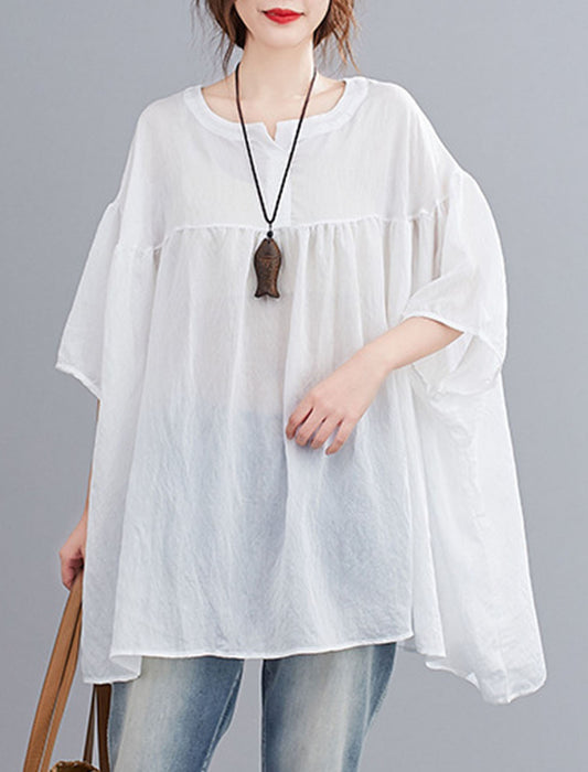 ラウンドネックビッグシャツ