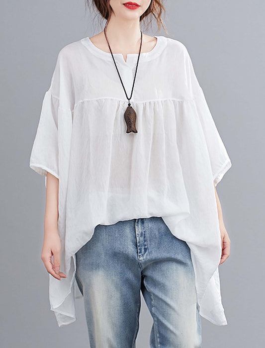 ラウンドネックビッグシャツ