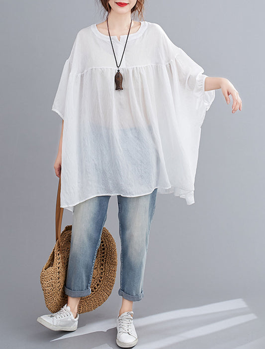 ラウンドネックビッグシャツ