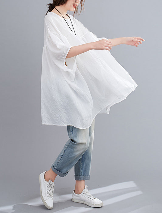 ラウンドネックビッグシャツ