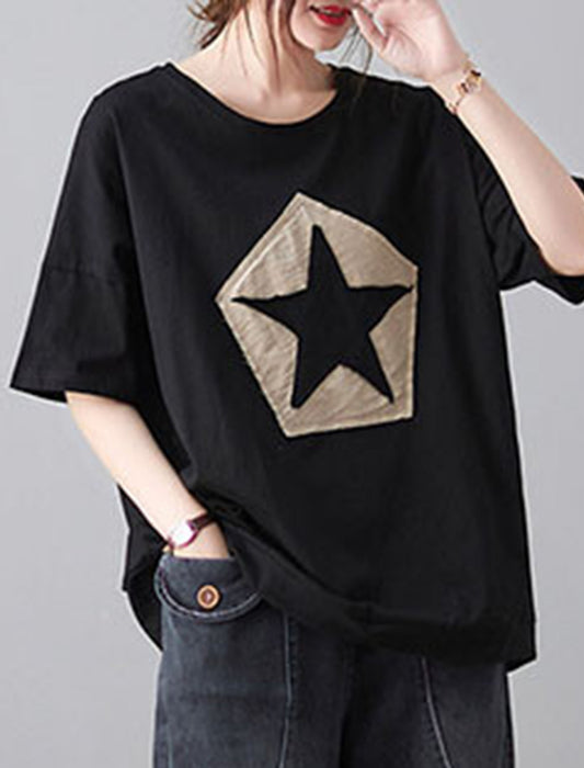 スターパッチワークTシャツ　