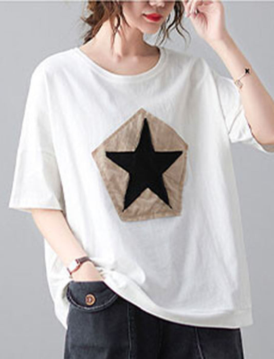 スターパッチワークTシャツ　