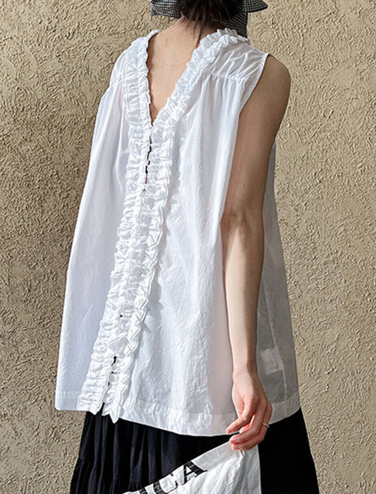 花びら襟前後2WAYブラウス_