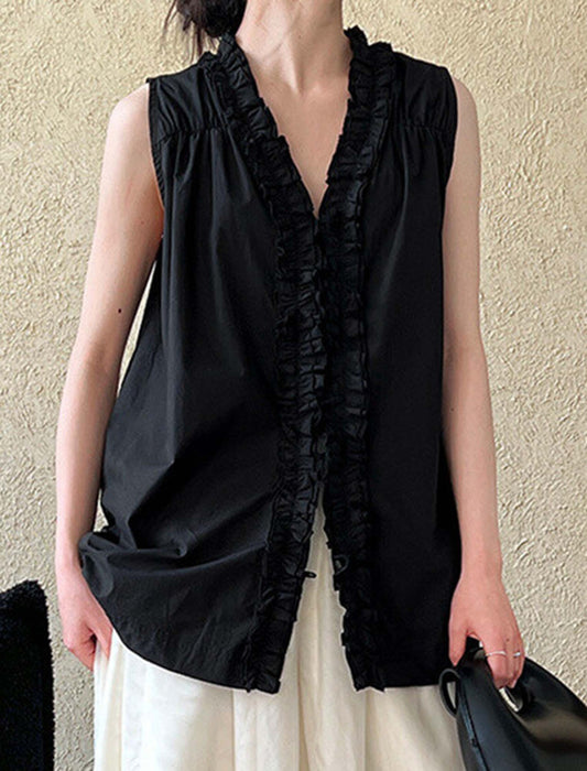 花びら襟前後2WAYブラウス_