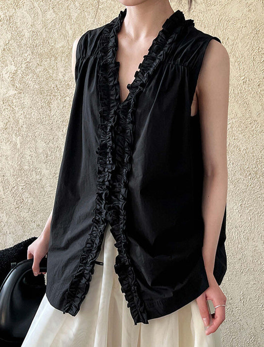 花びら襟前後2WAYブラウス_