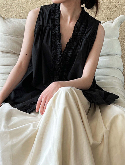 花びら襟前後2WAYブラウス_