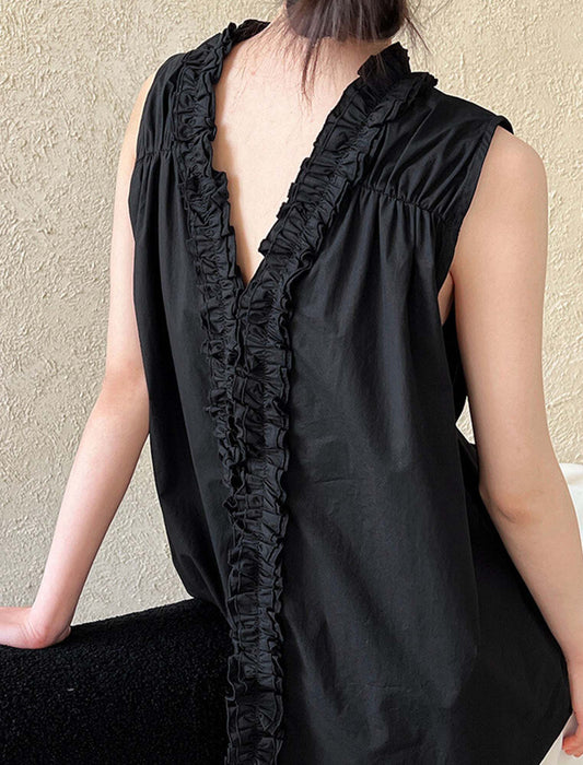 花びら襟前後2WAYブラウス_