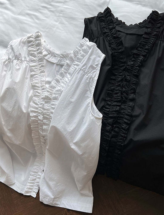 花びら襟前後2WAYブラウス_