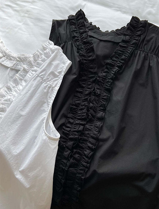 花びら襟前後2WAYブラウス_