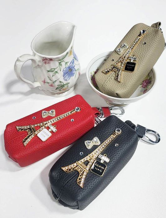 エッフェル塔モチーフカウレザーポーチ　