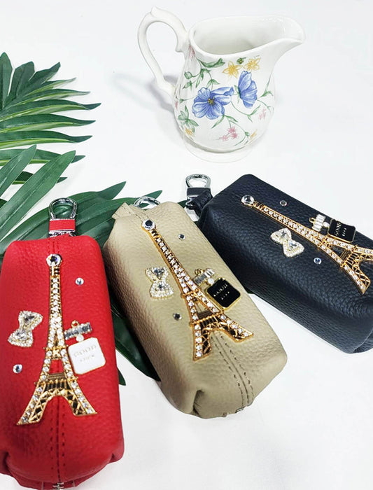 エッフェル塔モチーフカウレザーポーチ　