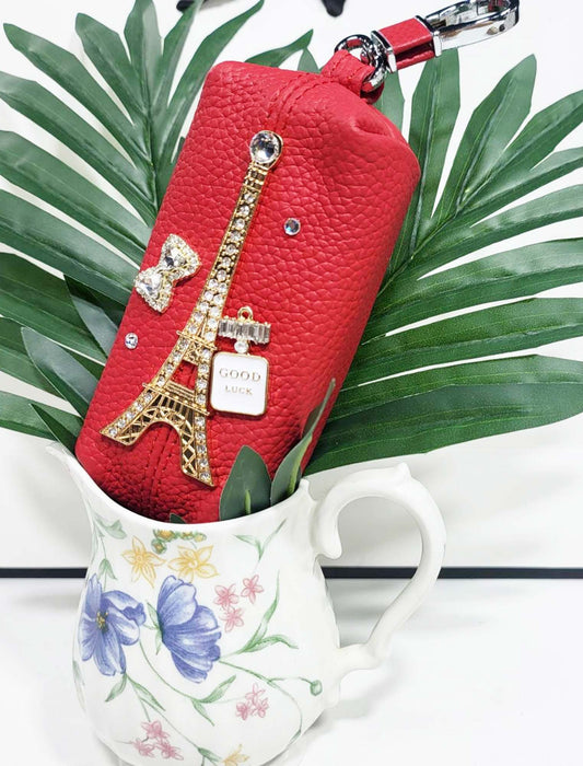 エッフェル塔モチーフカウレザーポーチ　