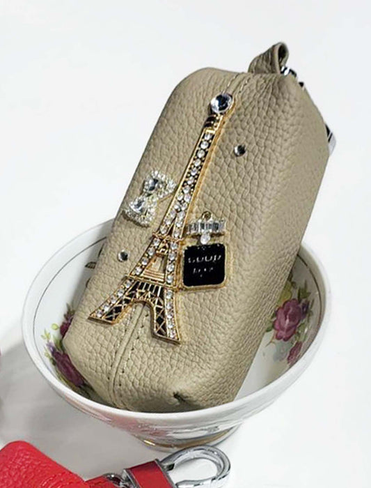 エッフェル塔モチーフカウレザーポーチ　