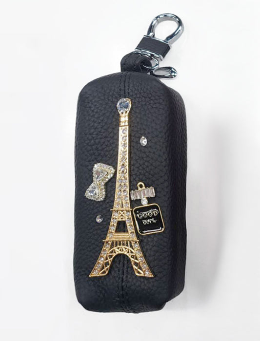エッフェル塔モチーフカウレザーポーチ　