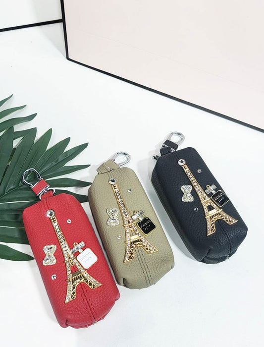 エッフェル塔モチーフカウレザーポーチ　
