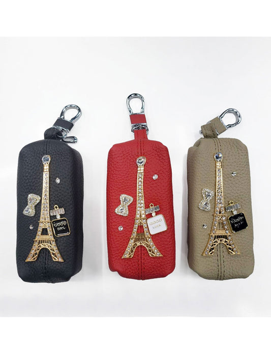 エッフェル塔モチーフカウレザーポーチ　