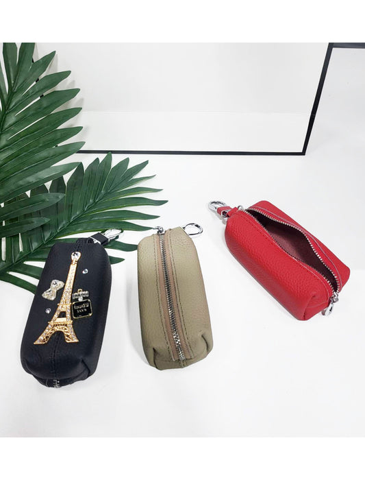 エッフェル塔モチーフカウレザーポーチ　
