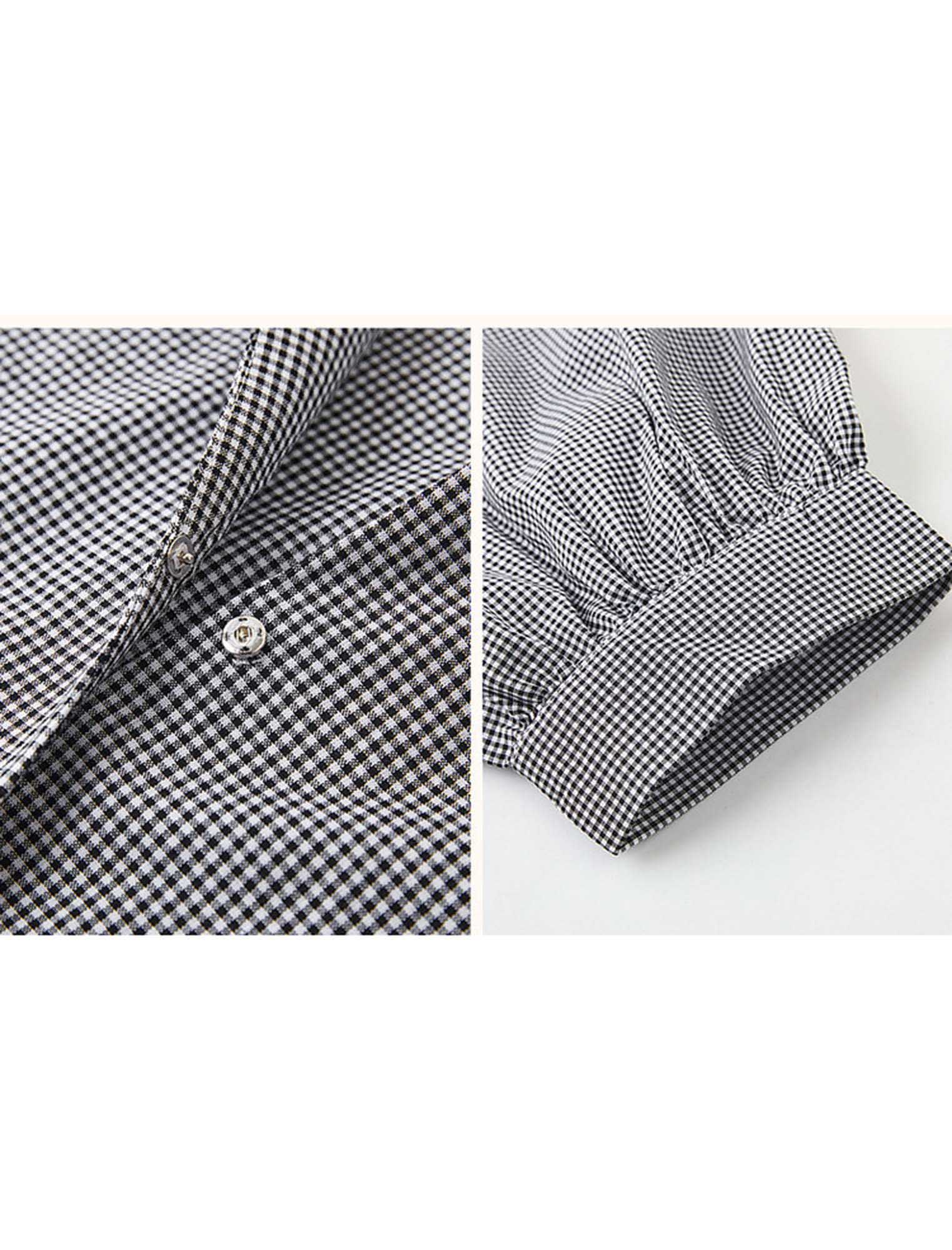 五分袖レトロブラウスチェックブラウス | Northmall（ノースモール