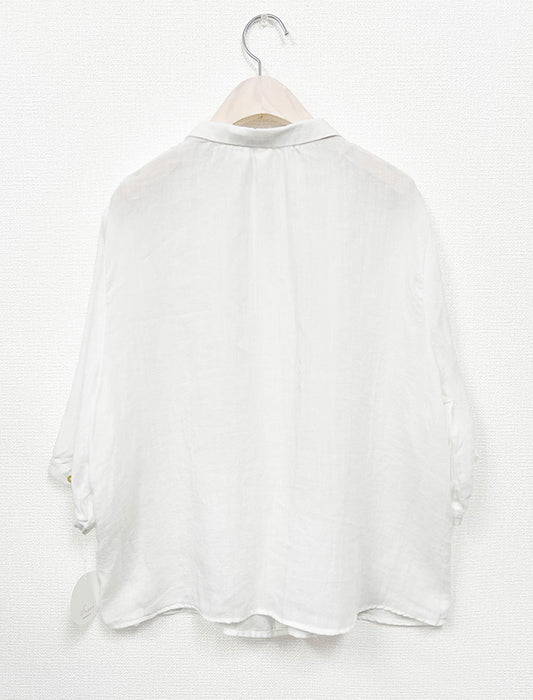 カラフルボタンリネンシャツ　