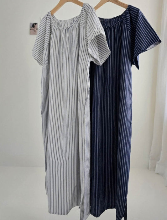 ストライプコットンワンピース