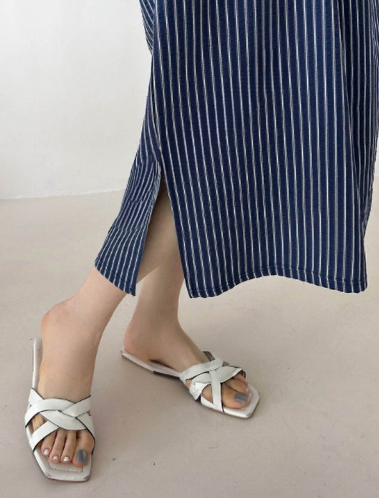 ストライプコットンワンピース