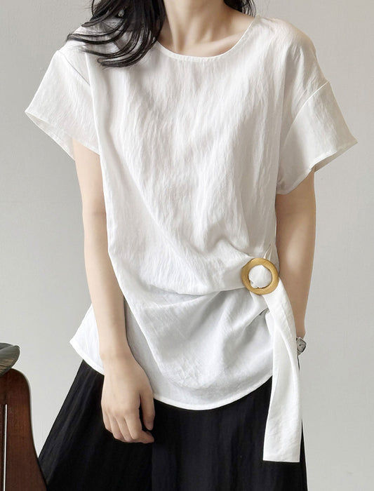 ワンサイドドロストブラウス