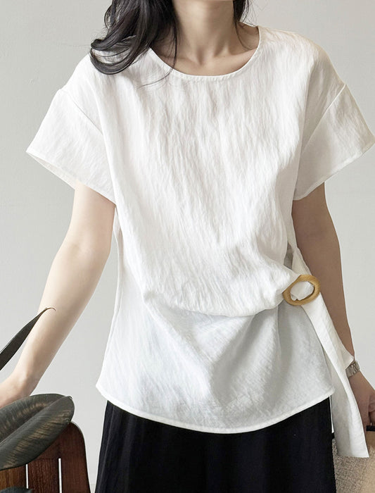 ワンサイドドロストブラウス