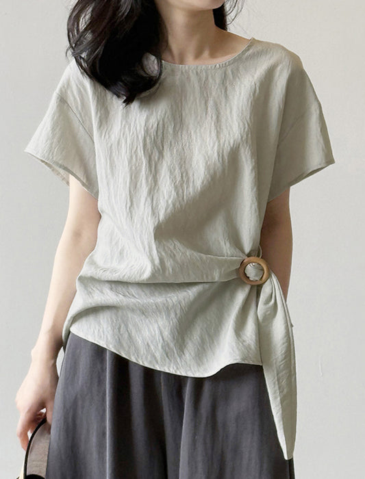ワンサイドドロストブラウス