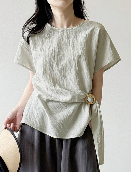 ワンサイドドロストブラウス