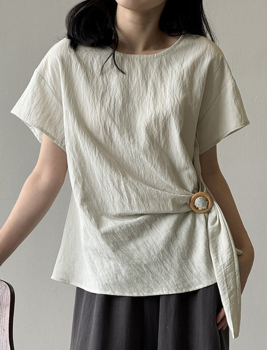 ワンサイドドロストブラウス