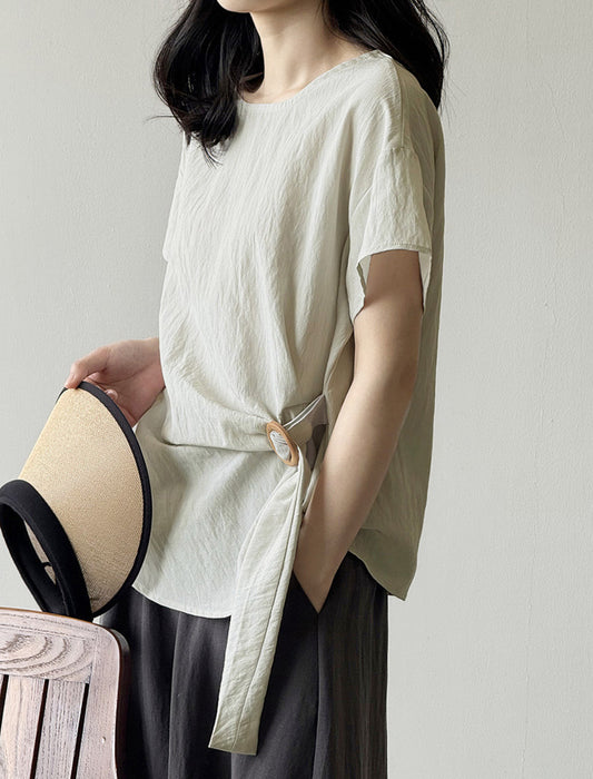 ワンサイドドロストブラウス