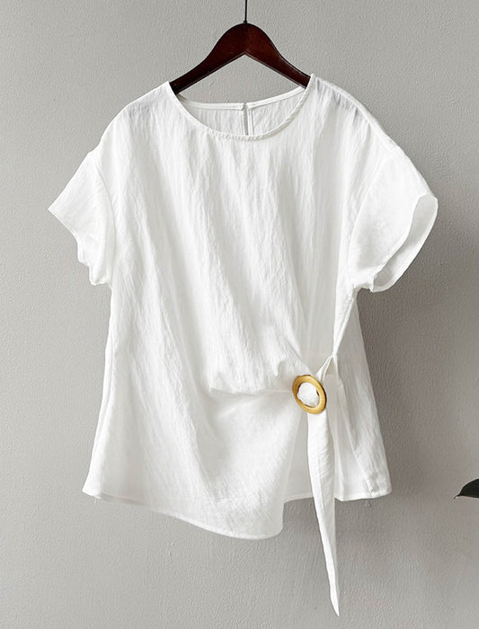 ワンサイドドロストブラウス