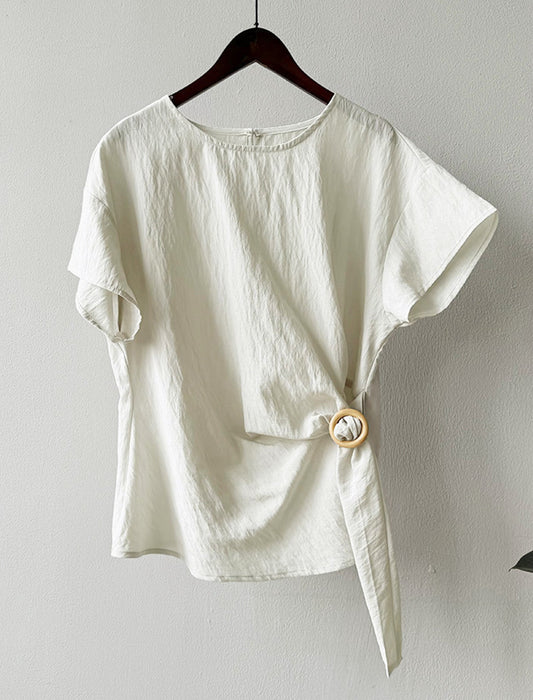 ワンサイドドロストブラウス