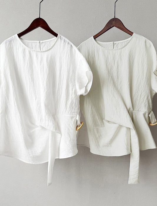 ワンサイドドロストブラウス