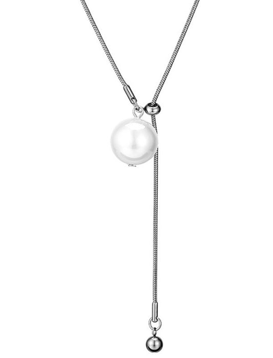 長さが調整できるイミテーションパールネックレス