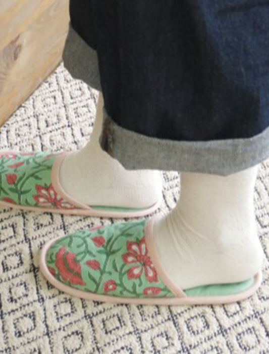ブロックプリントルームシューズ