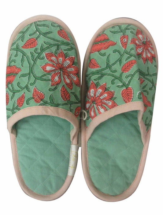 ブロックプリントルームシューズ