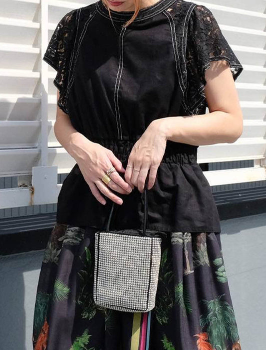 ストラップ付きラインストーンバッグ