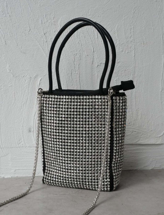 ストラップ付きラインストーンバッグ