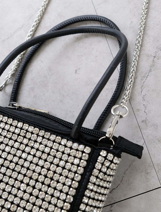 ストラップ付きラインストーンバッグ