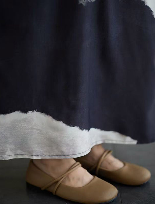 墨絵風プリントワンピース