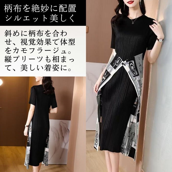 アシンメトリープリーツワンピース