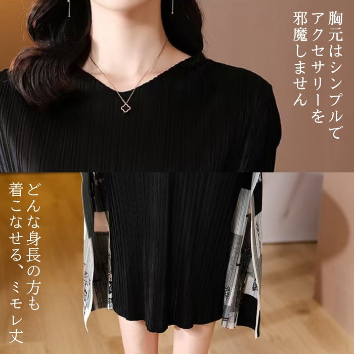 アシンメトリープリーツワンピース