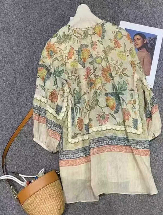 エスニックボタニカルチュニック