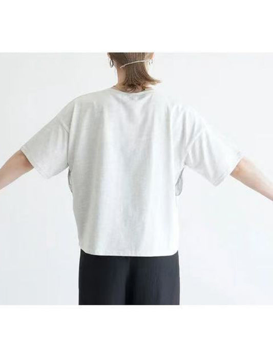 胸元チュールカットソー