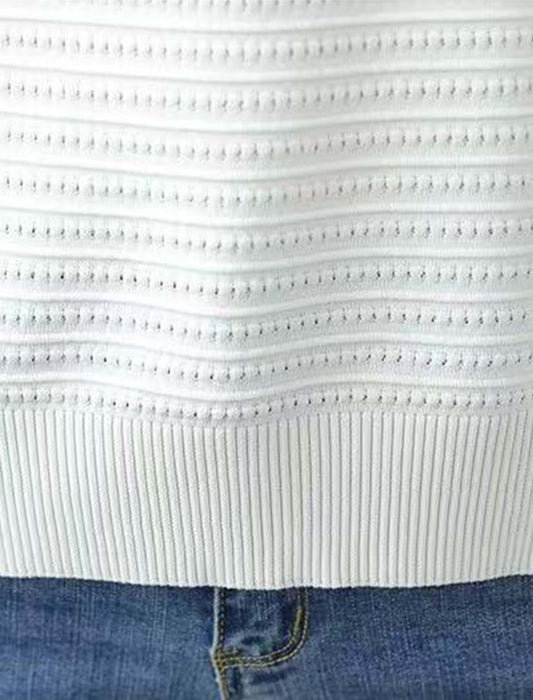 さらり軽やか刺繍映え ニットプルオーバー