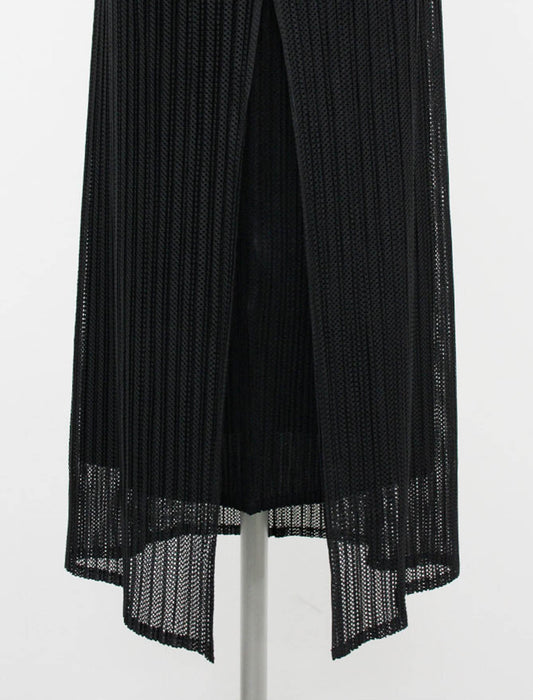 メッシュレース2枚重ねプリーツワンピース　