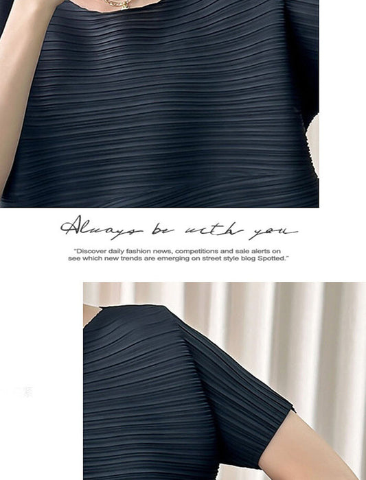 ウエスト切り替えプリーツトップ